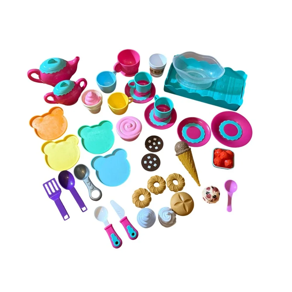 Lot of Our Generation Tea Party Playset and Metal Cooking Pan Lot for Dolls EUC